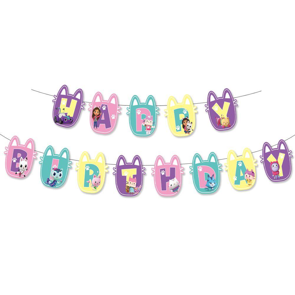 Кукольный домик Габби Детские принадлежности для дня рождения Декор Шары Флаг Топпер для торта