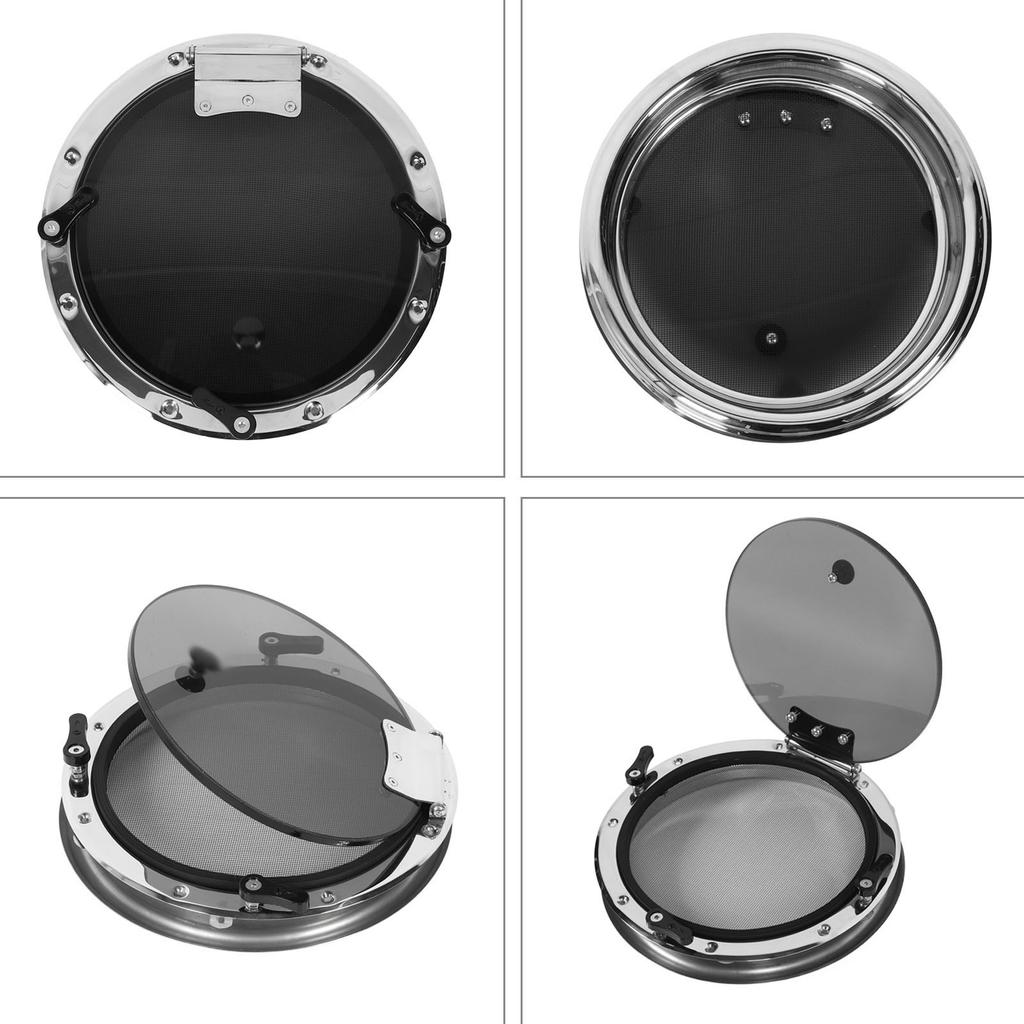 Marine Hatch Porthole Window  Construction 12 Inch Round Inward Opening Porthole Waterproof UV Resistant for Ship Yacht