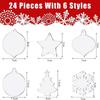 10Pcs Multishape Acrylic Christmas Ornaments Star Clear Circles Discs  Home Party Supplies