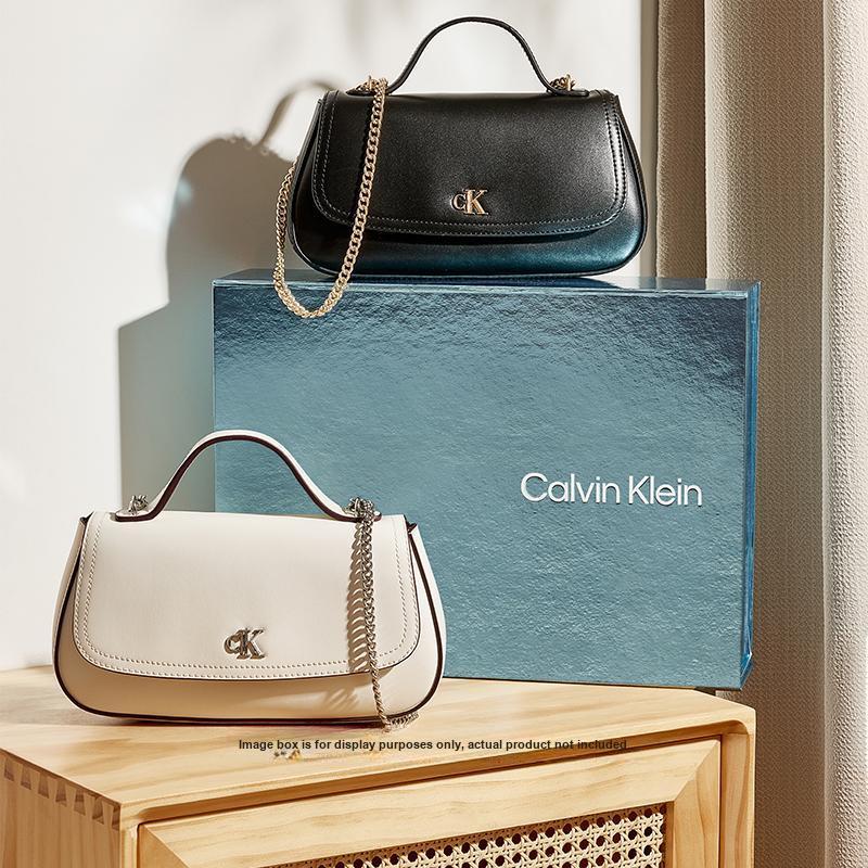 Calvin Klein Элегантная сумка-тоут для commuters на плечевом ремне-цепочке, смешанные материалы, маленькая женская сумка, цвет Лилия-Белый 4F3282G-FUP
