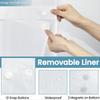 Waterproof Shower Curtain With Translucent Mesh Top And Snap On Liner Hookless Design