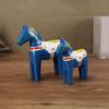 Yousheng 2Pcs Wood Carving Horse Statue Abstract Artistic Pony Figurine Animal Sculpture Home Office Desktop Decoration Ornament