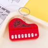 Mini Functional Piano Keychain Playable Buttons Soft Touch Cute Cartoon Music Pattern Creative Gift for Students