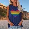Rainbow Heart 3D Print Tank Tops Women Fashion Streetwear Summer Oversized O-Neck Vest Off Shoulder Sleeveless Woman Camisole