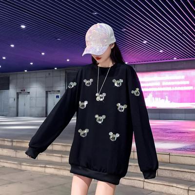 Свободный и тонкий свитер женский осенний популярный новый большой размер средний и длинный топ