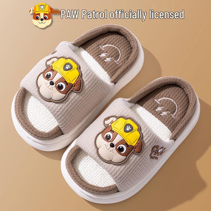 Детские нескользящие тапочки Щенячий патруль - Хлопковые льняные для мальчиков и девочек, весна/лето