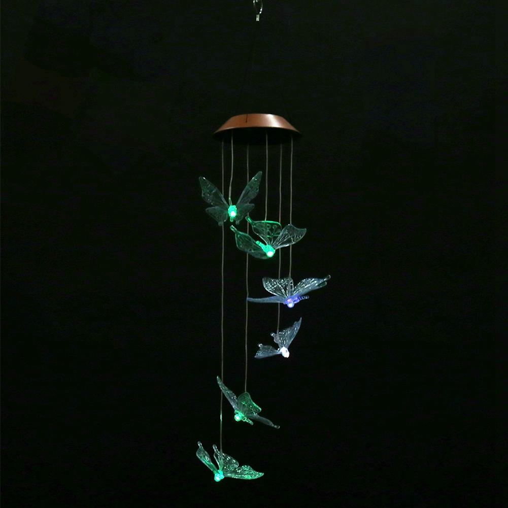 Уличные Водонепроницаемые Светодиодные Солнечные Колокольчики-Бабочки Декор для Дома и Сада (прозрачный)