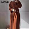Women's Plus Size New Autumn Loose Casual Tie Round Neck Long Sleeve Knitted Dress