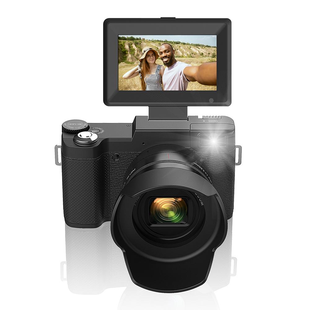 Цифровая камера 4K 48 МП с автофокусом, компактная камера с аккумулятором и вспышкой, камера типа "наведи и снимай", 3,0-дюймовый IPS-экран для фотографии