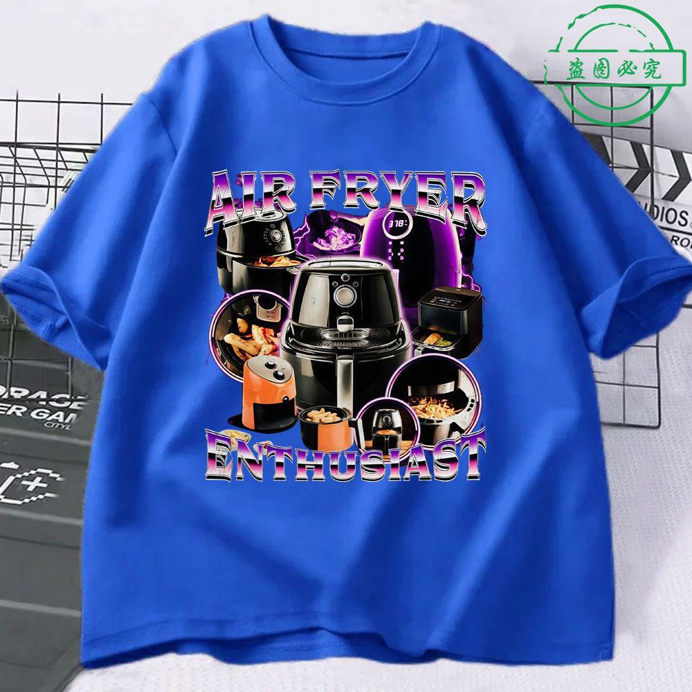 Air Fryer Enthusiast Fun Meme Pattern Tshirt Summer Mens Womens Casual Cotton Harajuku Fashion Mens Tshirt Street Wear Y2K