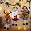 Christmas Hanging Decoration Reindeer Cloth 3D Santa Claus Snowman Bear Doll Pompom Leg Cute Handmade