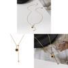 Minimalist Geometric Titanium Steel Layered Necklace For Women With Sparkling Diamond Accents