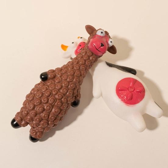 Виниловая игрушка для собак с пищалкой в ​​форме мультяшных животных, безопасная для домашних животных жевательная игрушка, игрушка для собак