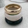 Ingemark 3 Styles Exaggerated Resin Acrylic Thick Wide Bangles for Women Vintage Irregular Spring Bracelets Steampunk Jewelry
