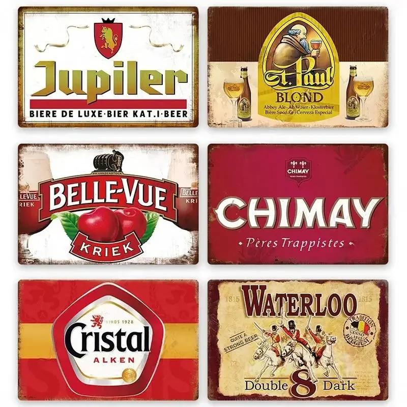 Винтажная вывеска пивного бренда Металлическая жестяная табличка Металлический постер Декоративная табличка Домашний декор Мужская пещера Бар Паб Мастерская Настенное украшение