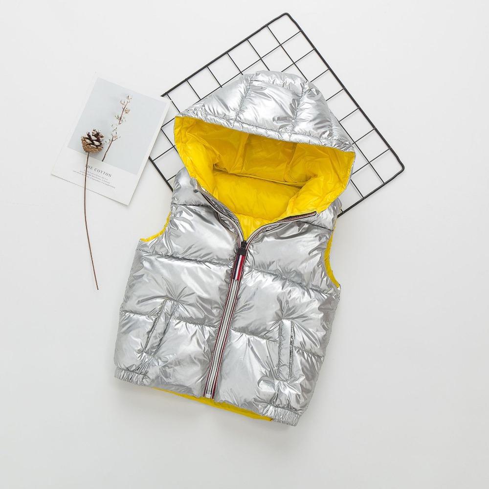 Детский жилет для мальчиков и девочек, ветрозащитный, водонепроницаемый, с капюшоном, детская куртка, детская верхняя одежда, зимние пальто, теплая хлопковая детская одежда