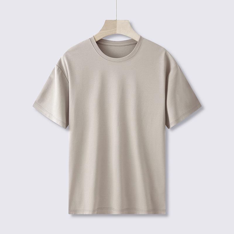 Мужская облегающая белая футболка Supima Cotton с короткими рукавами, круглым вырезом, легкая летняя модель