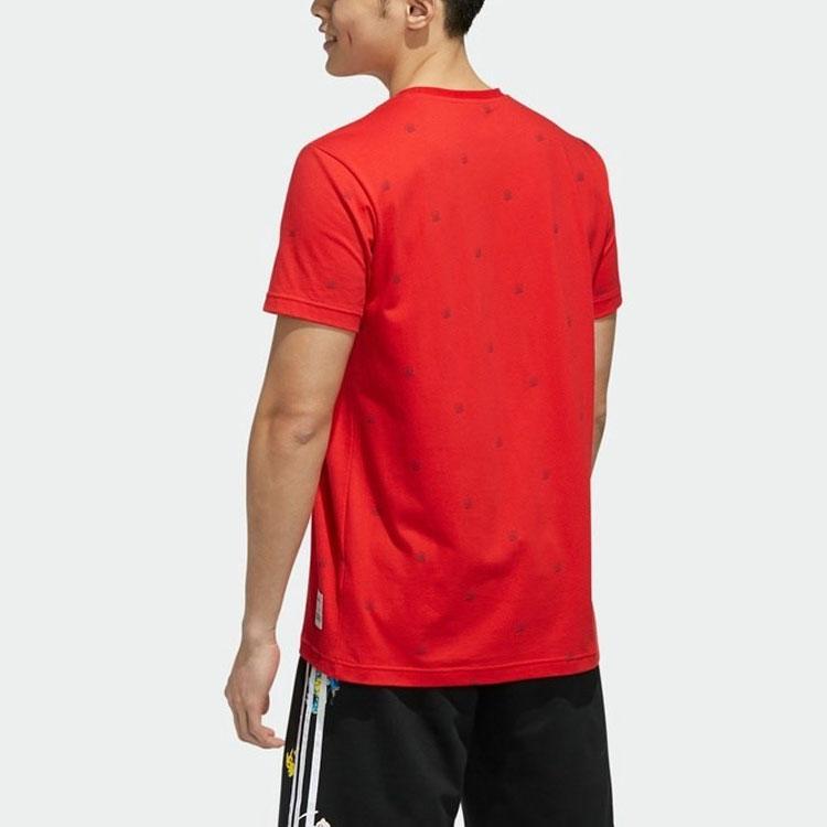 adidas Совместная спортивная футболка Neo с круглым вырезом и короткими рукавами, мужские топы красного цвета, FM0314