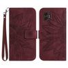 For Samsung Galaxy XCover7 Pro Case Sunflower Imprint Leather Wallet Phone Cover with Wrist Strap