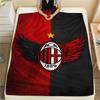 1 шт. Фланелевое одеяло с принтом AC Milan, Высококачественное, Для всех сезонов, Декор для дома, Тепло и уют, Идеально для рождественских подарков