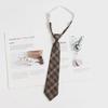 Коричневый клетчатый галстук в стиле ретро для женщин и мужчин - галстук-бабочка в японском стиле для колледжа