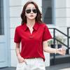 Летняя женская рубашка поло с коротким рукавом и лацканами ярких цветов