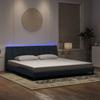 VidaXL Bed Frames with LED Lights, Upholstered Bed with Slat Base, Double Bed, Adult Bed, Modern, Dark Grey 3213800