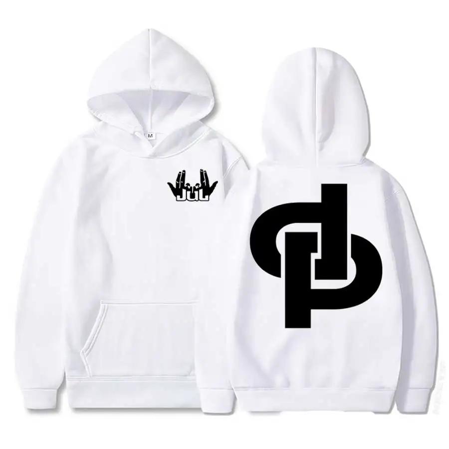 Gesture-jul Men Hoodie Chest Hand Sign Art Print, Oversized Back Monogram Graphic, Cozy Fleece Pullover Sweatshirt for Weekend Casual Wear