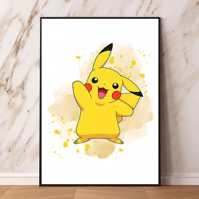 Canvas Art Watercolor Themed Walls Painting Pokemon Snorlax Comics Pictures Modern Home Waterproof Children Room Decor Gifts