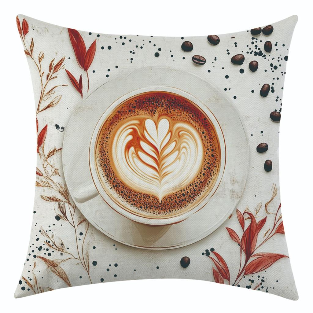 New Elegant Coffee Latte Linen Pillowcase for Holiday Decoration and Car Cushion Cover