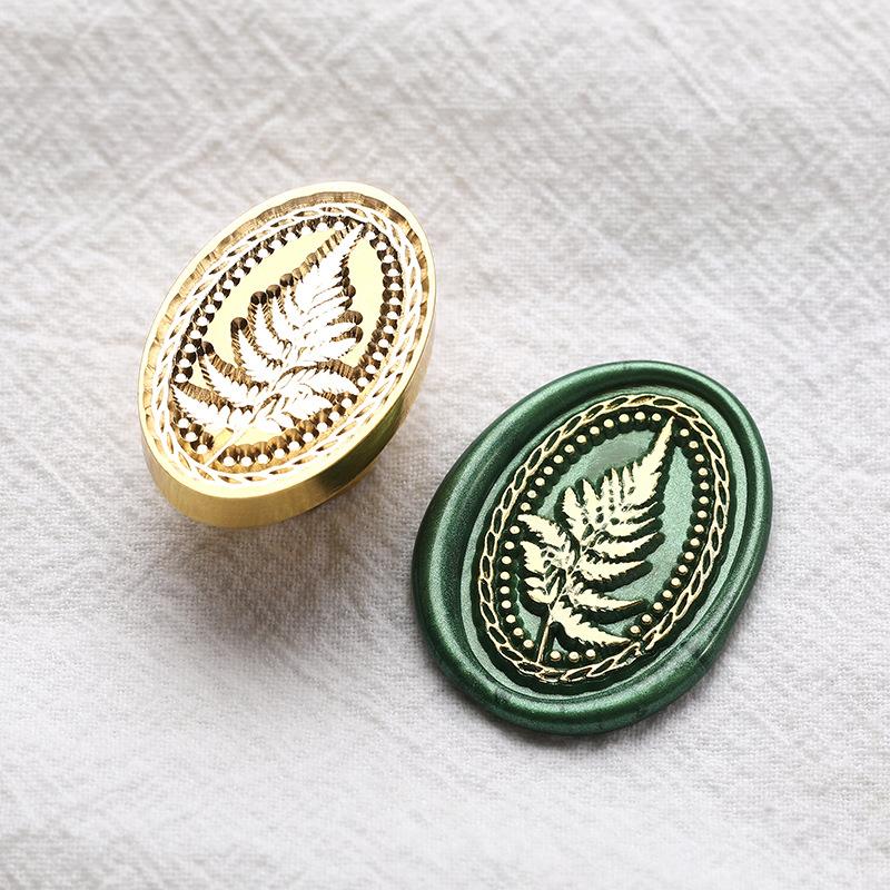 Кленовые листьяУзор маргаритки Восковая печать штамп Ретро-печать сургучом Замена головы Цветы Лист Украсить подарок Ипомея Папоротник