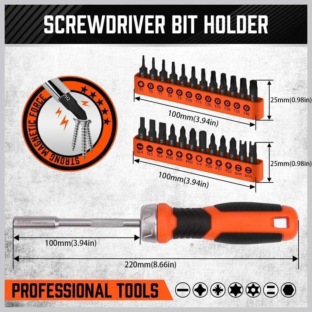 Rotating Handle Screwdriver Set Built-in Magnet Industrial Grade Screwdrive Fastening Parts
