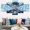Modern Canvas HD Printed Paintings Home Decor 5 Panel Japan Anime Demon Slayer Figure Poster Frames For Room Wall Art Pictures