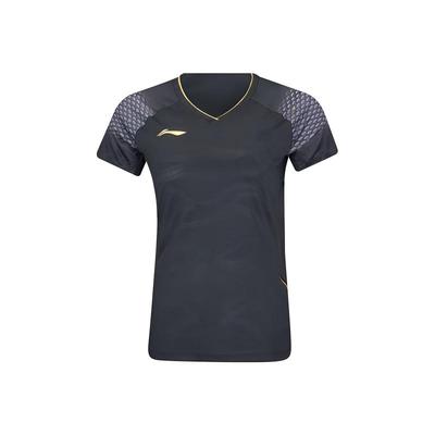 Li Ning Бадминтонные майки Унисекс Черный V-образный вырез Средние AAYV148-1