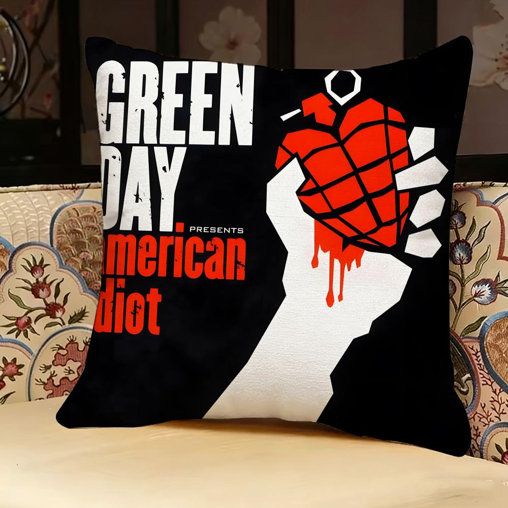 GGreen ROCK Day BAND Pillow Case Pillowcase Doublesided Printed Sofa Cushion Bedroom Headboard Pillow