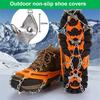 1 Pair Shoes Crampons with 8/10 Stainless Steel Teeth Chain Non-Slip Shoes Spikes Snow Ice Cleat Outdoor Walking Climbing Hiking Boots Grippers Cover