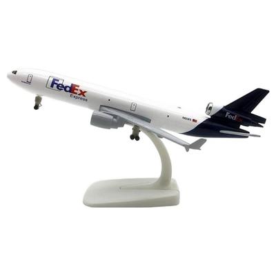 Металлическая модель самолета FedEx MD-11 20 см с подставкой