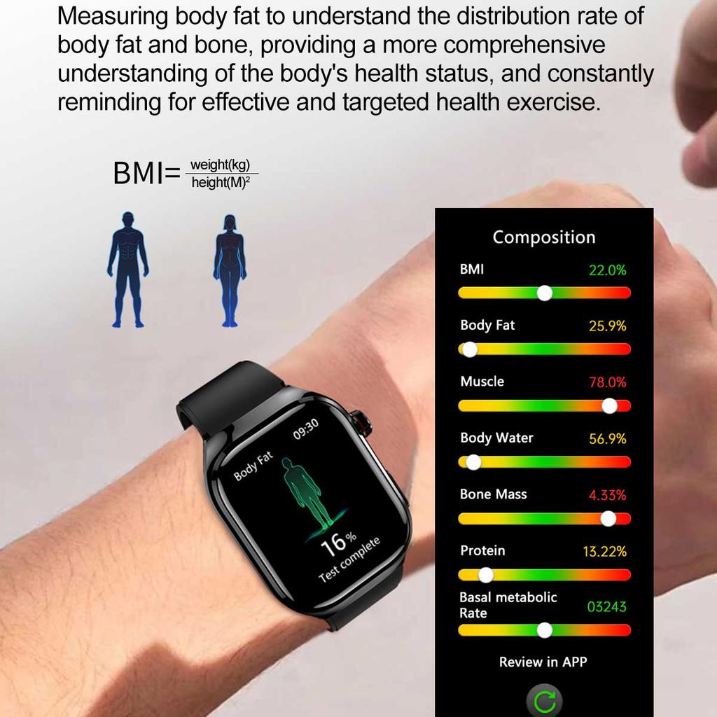 SmartWatch Voice Call Push Reminder Physical Examination Health Watch Blood Pressure UricAcid Blood Oxygen ECG Sport Smart Watch