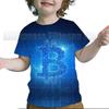 Kids Bitcoin 3D Print Tshirts Toddler Cartoon Anime T Shirt Summer Children Short Sleeves T-shirts Baby Boys Girls Tops Tee Gift