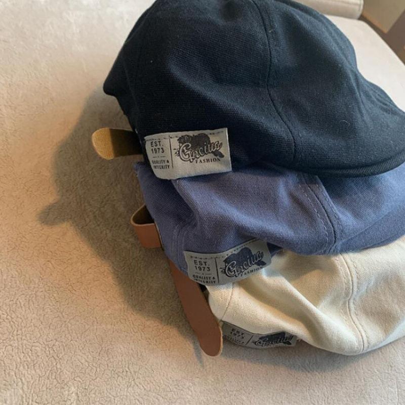 Japanese Ami Kaji Retro Literary And Artistic Personality Forward Hat Spring And Summer Sunshade Cap Solid Color Simple Beret Women