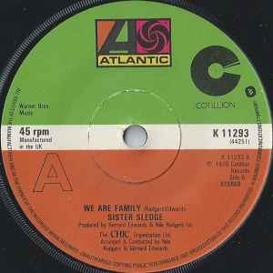 7inch Record SISTER SLEDGE - We Are Family K11293 Atlantic 1979 UK Soul/Funk Used
