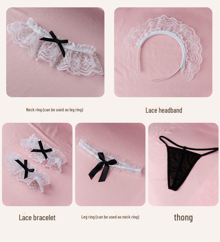 Feimu Lace Maid ролевая игра нижнее белье: Плюс Размер Сексуальный Костюм Горничной Пижама
