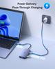BENFEI Хаб-Докстанция MST с 2 и 3 портами USB 100W PD и Аудио, Совместим с iPhone 15 MacBook iPad iMac XPS, Серый USB-C 8-в-1