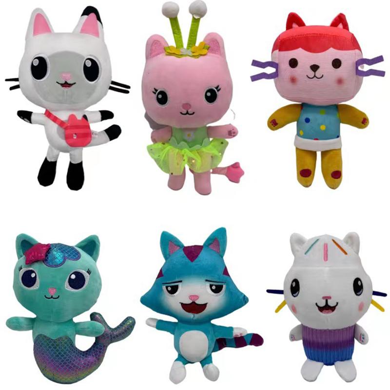 Animals Plush Gabby Dollhouse Lovely Plush Gaby Toys Plush House Cat Doll Cartoon Stuffed Animals Mermaid Cat Plushie Dolls Kids