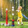 T Ball Set with Automatic Pitching Machine Adjustable Batting 6 Baseballs Motor Skill Development Toy for Toddlers Kids Boys