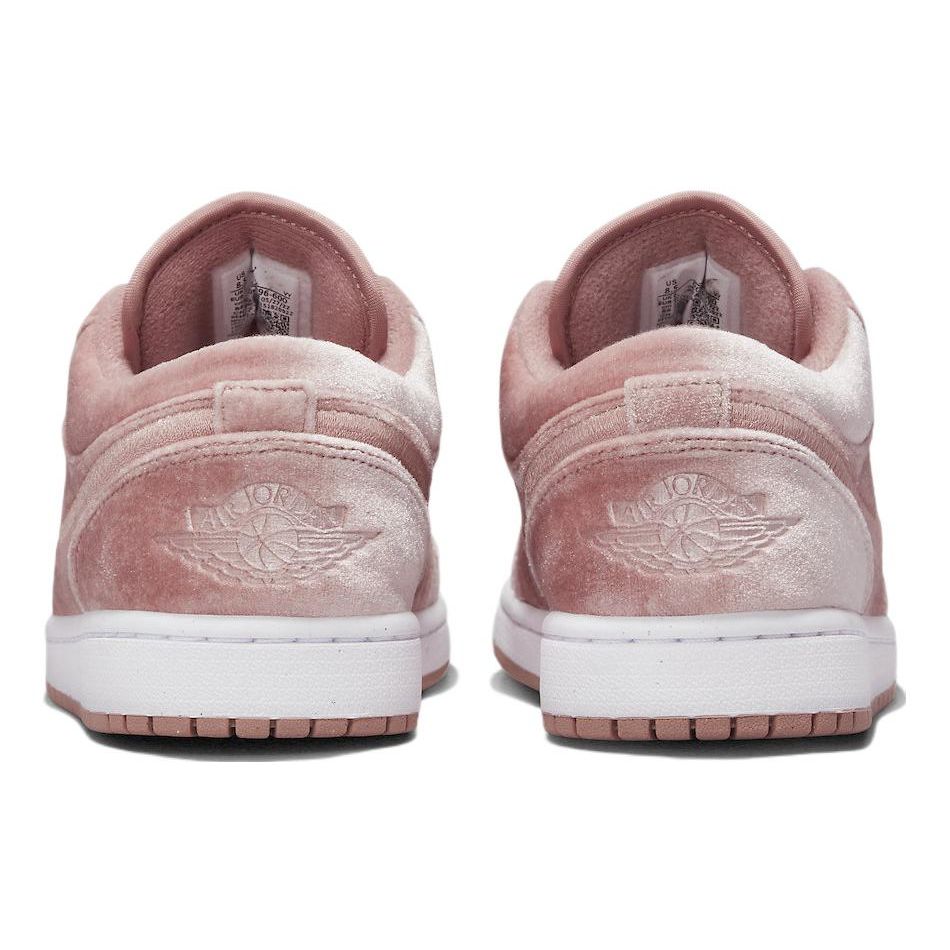 Кроссовки женские Air Jordan 1 Low SE Розовый Велюр Ржаво-Розовый Белый DQ8396-600