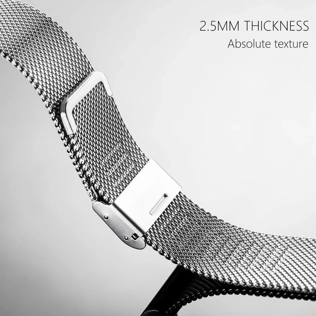 For Google Pixel Watch 3 41mm/Watch 2/Watch Milanese Loop Band Stainless Steel Adjustable Wrist Strap with Clasp