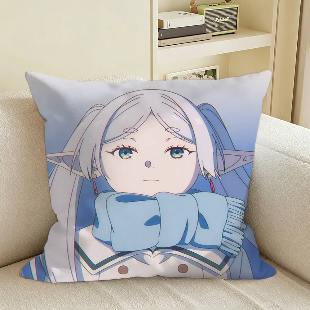 Anime ChibiS of FFrieren Square Sofa Pillow Cover Solid Color Living Room Home Decor Cushion Case