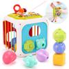Qizebaby Shape Matching Educational Baby Educational Early Stacking Montessori Shape Color Sensory Musical Instrument Play Entrance Baby Gifts for