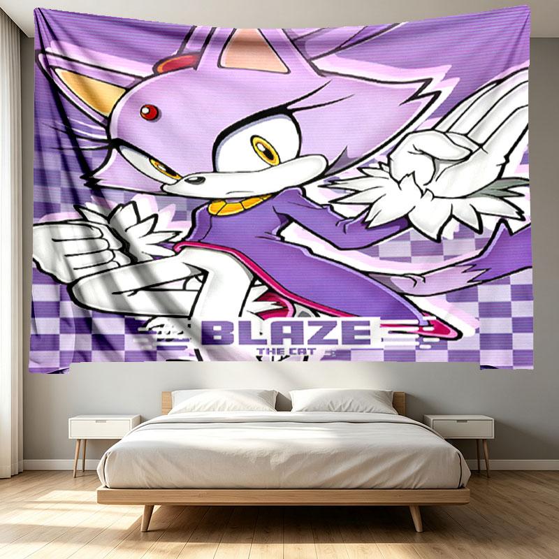 Sonic Print Tapestry - Portable Wall Decor Cloth, for Home, Dorm, Travel, Bedroom, Living Room - Ideal Birthday Housewarming Gift